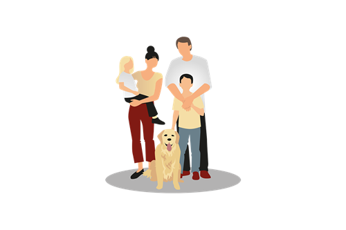 En familj som ska flytta med Freys Express.